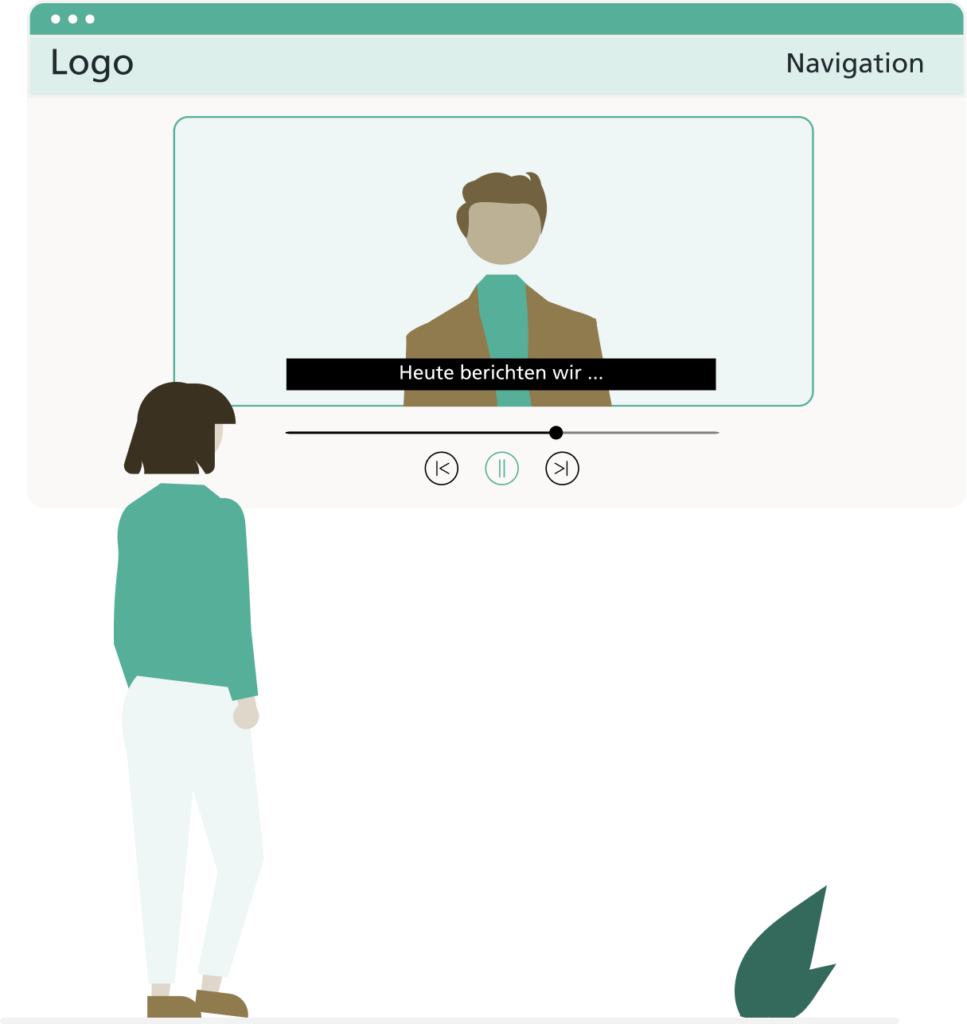 Illustration auditiver Barrieren auf einer Website