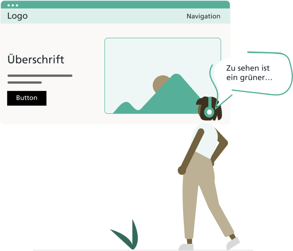 Illustration visueller Barrieren auf einer Website