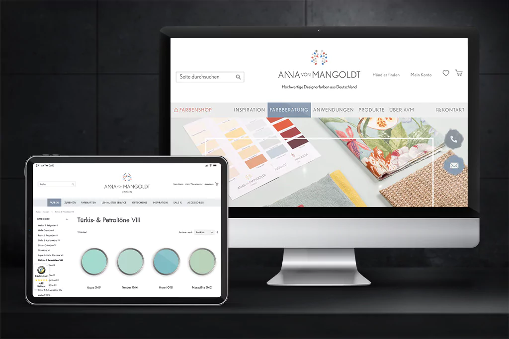 Ansicht der Anna von Mangoldt-Website