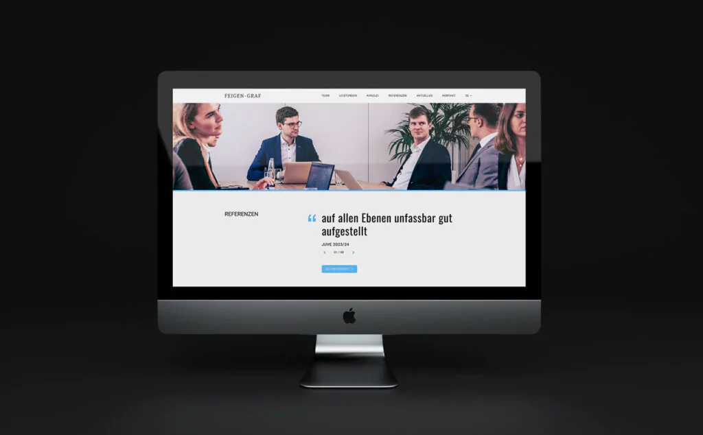 Ansicht der FEIGEN GRAF Website