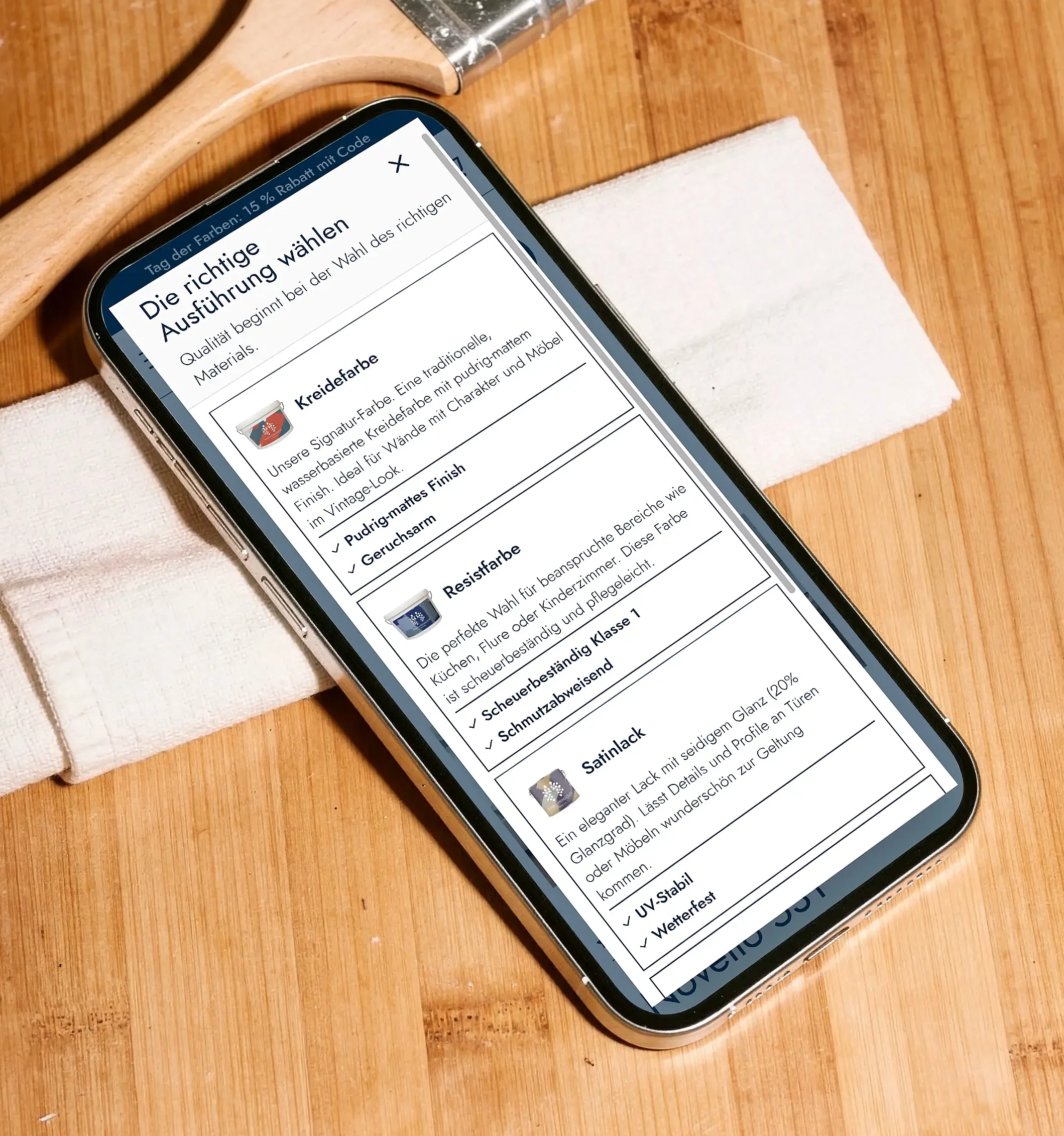 Mobile Farbauswahl für Anna von Mangoldt